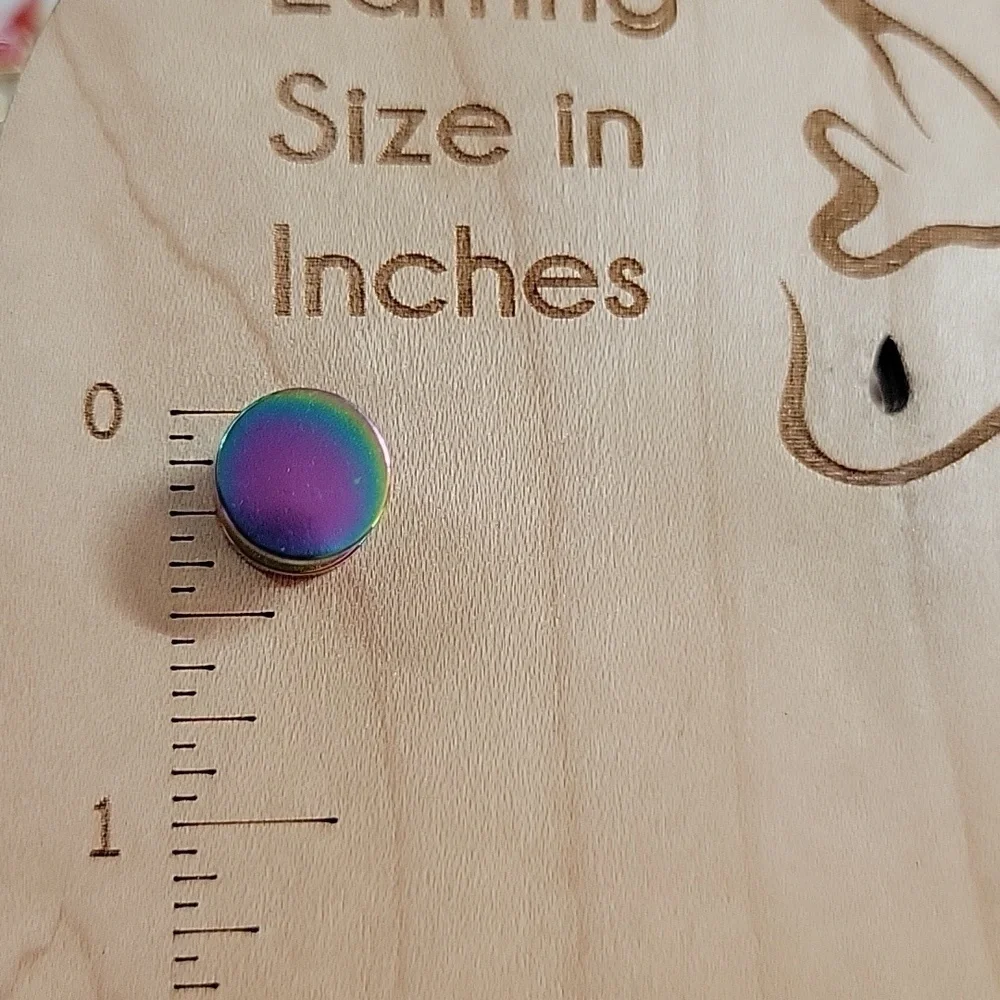 🔥LAST PAIR🔥 OILSLICK BARBELL GAUGE STYLE EARRINGS